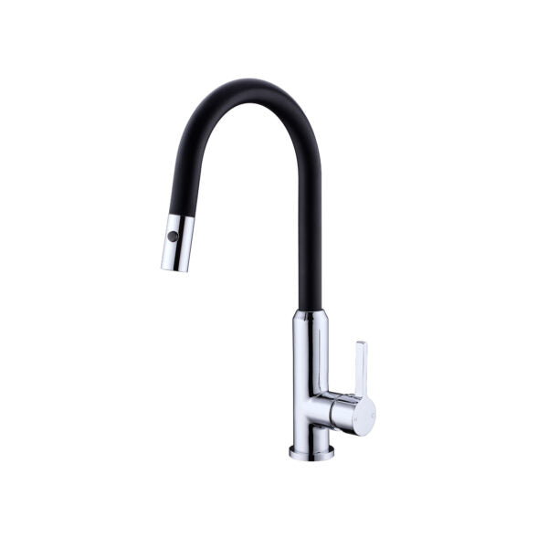 Pearl |  Black Chrome Kitchen Pull Out Sink Mixer With Vegie Spray Function
