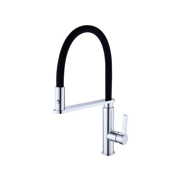 Pull Out Black Chrome Kitchen Sink Mixer With Vegie Spray Function
