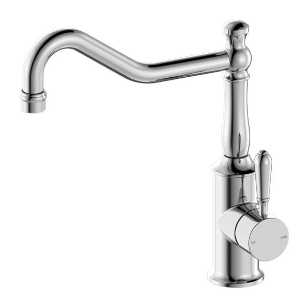 York  |  Chrome  Kitchen Mixer Hook Spout With Metal Lever