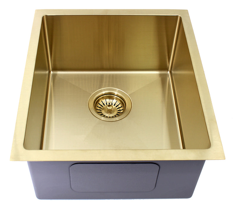 Handmade| Gold  Single Bowl Round Corner Sink 440 X 380 X 200 X 1.2mm