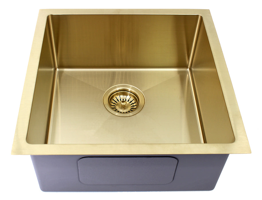 Handmade| Gold Single Bowl Round Corner Sink 450 X 450 X 200 X 1.2mm