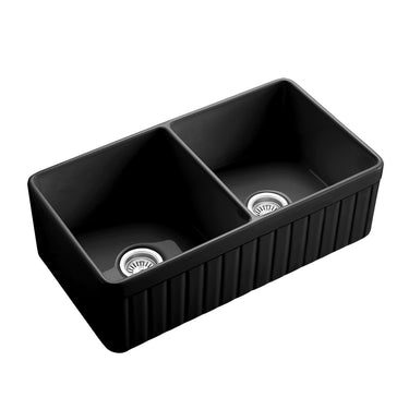 CETO | 838x 457mm Greenwich Matte Black Fire clay Farmhouse Sink