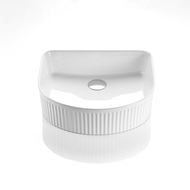 Cascade Fluted Matte White Arch Art Basin