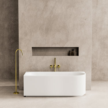 Capri | 1700mm Fluted Oval Freestanding Left Corner Bath Matt White