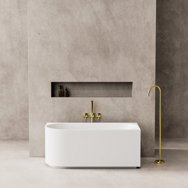 Capri | 1500mm Fluted Oval Freestanding Right Corner Bath Matte White