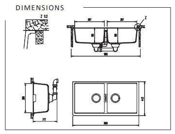 Schock Double Bowl Undermount Polaris Kitchen & Laundry Sink