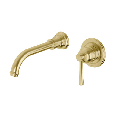 Phoenix | Cromford Brushed Gold SwitchMix Wall Basin Mixer Set 200mm (Complete Kit)