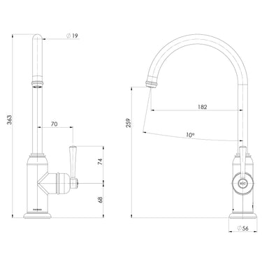 Phoenix | Cromford Brushed Nickel Kitchen/Laundry Sink Mixer