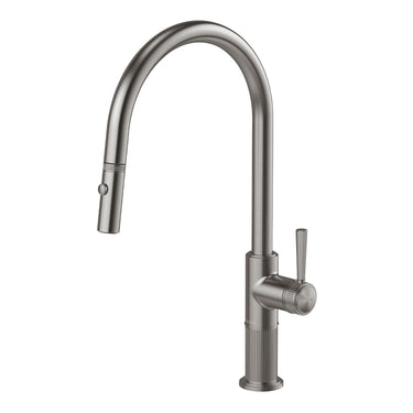 Wiltern Brushed Carbon Pull Out Sink Mixer 230mm – Lead Free