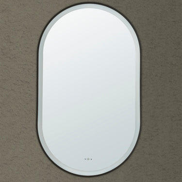 Lirra 450x900mm Matte Black Framed LED Mirror Electroplated