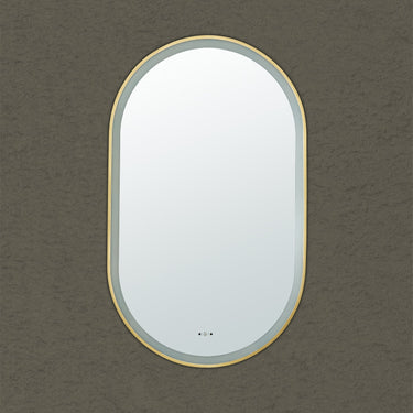Lirra 450x900mm Brushed Gold Framed LED Mirror Electroplated