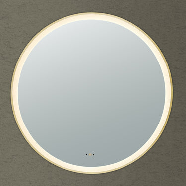 Brushed Gold Framed Luna 600mm/800mm/900mm Led Round Mirror