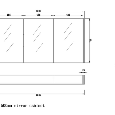 ABS | Light Oak 1500mm Shaving Cabinet