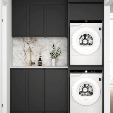 Otti | Hampshire Black Base Laundry Cabinet with Stone Top and Sink 1715x600x2100 C