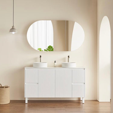 Olivia 1500mm Matte White/Matte Black Mirror Cabinet