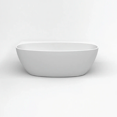 Oval Egg Shape 1700mm Gloss White Back to Wall Freestanding Bath - Acqua Bathrooms