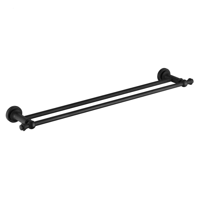Medoc | Montpellier 600mm Black Traditional Double Towel Rail