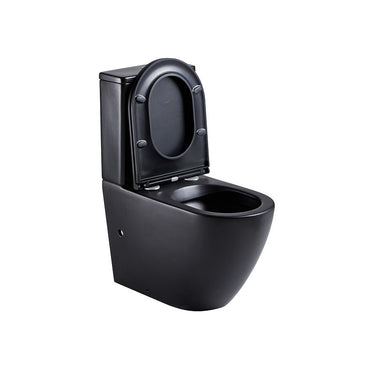 Cremona Matte Black Vortex Tornado Rimless Toilet Suite By Indulge® - Acqua Bathrooms