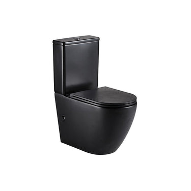 Cremona Matte Black Vortex Tornado Rimless Toilet Suite By Indulge® - Acqua Bathrooms