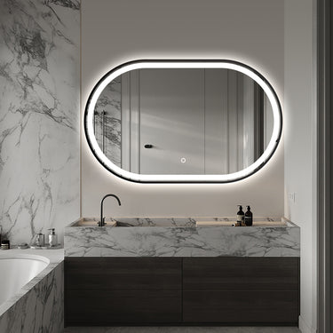 Stella | 1200 x 750mm Black Frame LED Mirror Three colour option 3000K / 4000K / 6000K