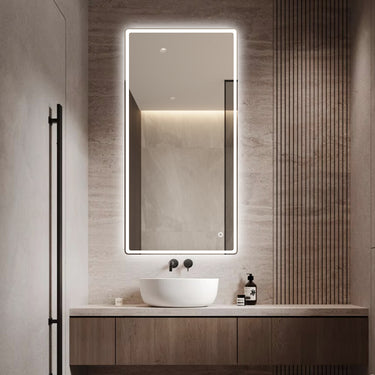Nova | 450 x 900mm Frameless Soft Square LED Mirror Three colour option 3000K / 4000K / 6000K