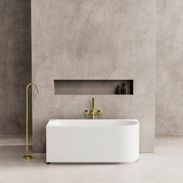 Capri | 1500mm Fluted Oval Freestanding Left Corner Bath Matte White