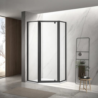 Semi-frame Pivot Door Diamond Shower Screen 6mm Tempered Toughen Glass