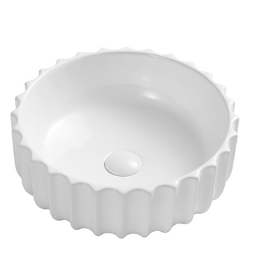 Oslo Fluted Round Ceramic Above-Counter Basin