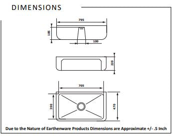 Chambord HENRI Large single bowl Fireclay Kitchen & Laundry Sink