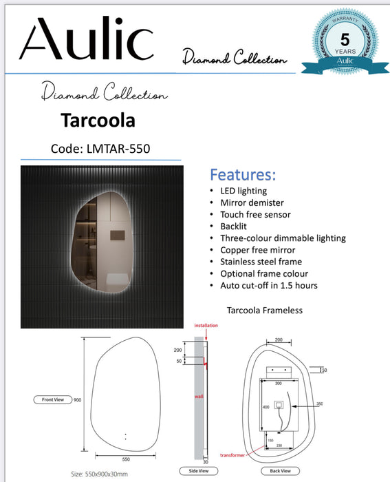 Aulic | Tarcoola Frameless Back Lit LED Mirror