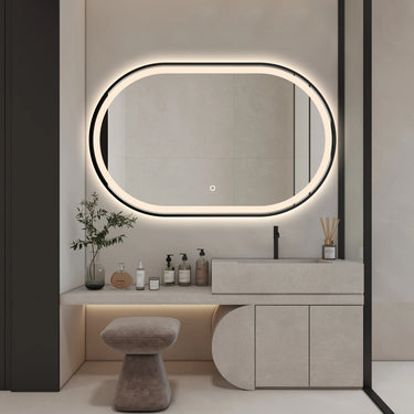 Stella | 1200 x 750mm Black Frame LED Mirror Three colour option 3000K / 4000K / 6000K