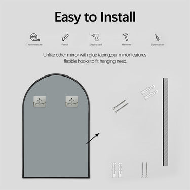 Indulge | Arched Matte Black 1200 x 800 Framed Mirror - Acqua Bathrooms