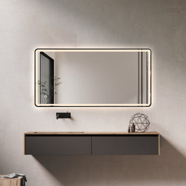 Nova | 450 x 900mm Black Frame Soft Square LED Mirror Three colour option 3000K / 4000K / 6000K