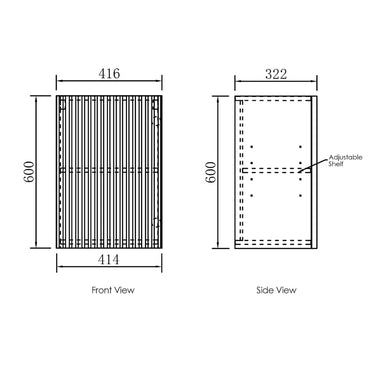 Otti | Bondi Laundry 415 Fluted White Wall Cabinet