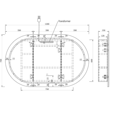 Otti Australia | Bondi 1200mm Matt White Led Shaving Cabinet