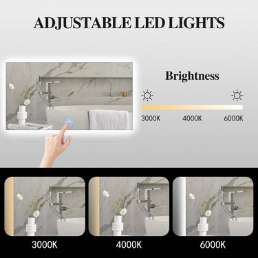 Square | 1500 x 800mm Mirror Three colour option 3000K / 4000K / 6000K