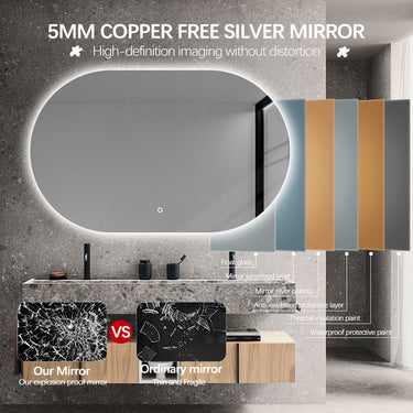 Stella | 1200 x 750mm LED Mirror Three colour option 3000K / 4000K / 6000K