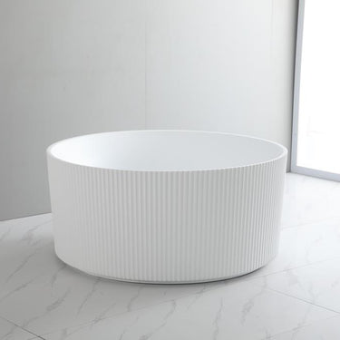 Como | fluted Round 1280mm Freestanding Bathtub Matte White