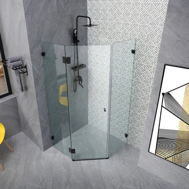 Diamond Black Frameless Shower Screen