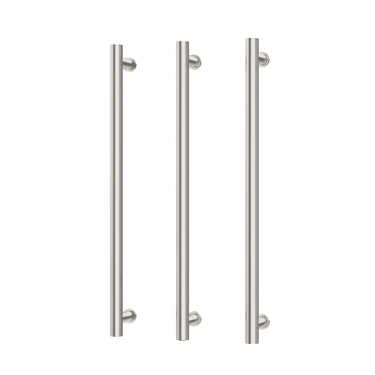 Phoenix | 600mm Brushed Nickel Heated Triple Towel Rail Round