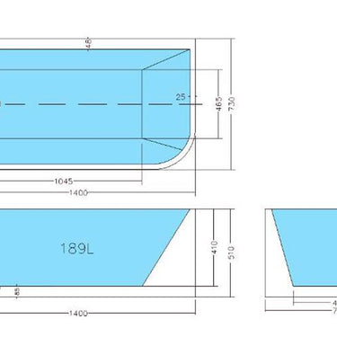 CETO | Casey 1400 x 510mm Left Corner Fit Freestanding Bath Tub