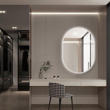 Oval Pill Touchless 700 x 1000 LED Mirror - Three Light Temperatures - Acqua Bathrooms