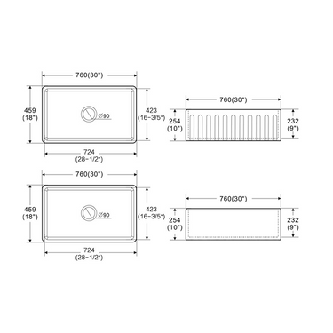 Harrington 760 Butler Kitchen & Laundry Sink - Acqua Bathrooms