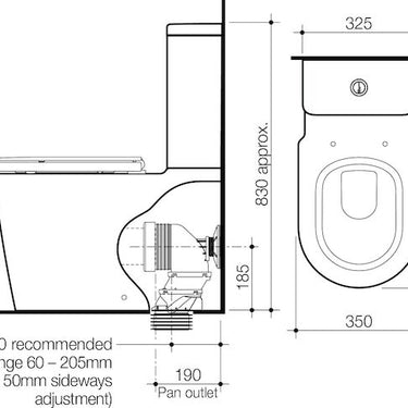 Caroma | Liano CleanFlush® Wall Faced Close Coupled Back Entry Toilet Suite