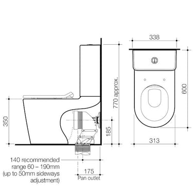 Caroma | Liano Junior Cleanflush® Wall Faced Toilet Suite