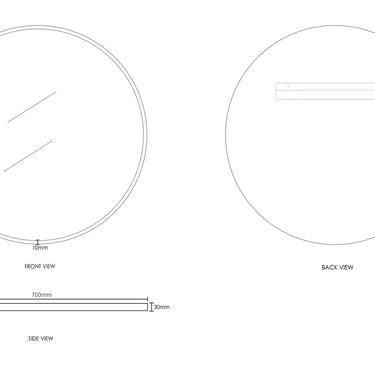 Otti Australia | London 700mm White Metal Frame Mirror