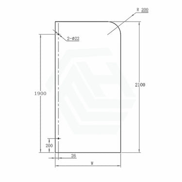 Frameless Fixed Panel Shower Screen Curved Edge