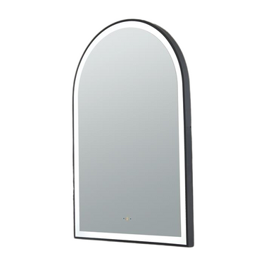 Ceto | Aura 600×900mm Touchless LED Arched Mirror Matte Black Frame
