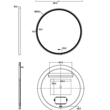 Ceto | Luna 900mm Touchless LED Round Mirror Brushed Nickel