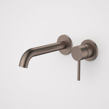 Liano II 175mm Wall Basin / Bath Mixer - 2 x Round Cover Plates - Brushed Bronze